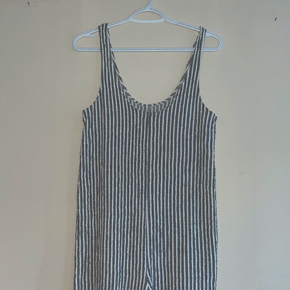 ZARA TEXTURED STRIPED JUMPSUIT - Picture 3 of 4
